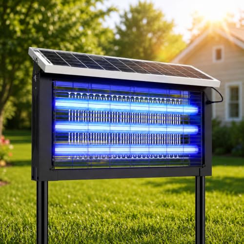 Solar Bug Zapper Outdoor, 30W Powerful Mosquito Zapper Outdoor - size: 19.7 inches for 3500 sq.ft