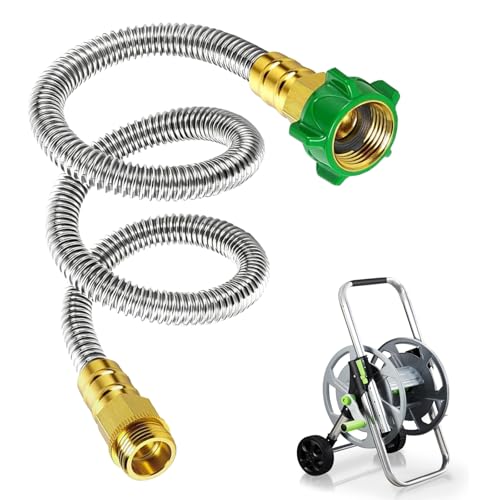 Short Garden Hose Connector 3FT, Metal Hose Connector for Hose Reel - size: 3 FT