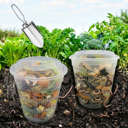 3 Pack In Ground Composter 7.5x5.1x6.9in Worm Compost Bin Worm Farm Kit
