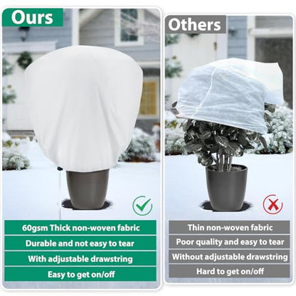 4 Pack Shrub Plant Covers Freeze Protection for Winter, 39.4"X39.4", White - size: 4PCS-39.4" X 39.4"-White
