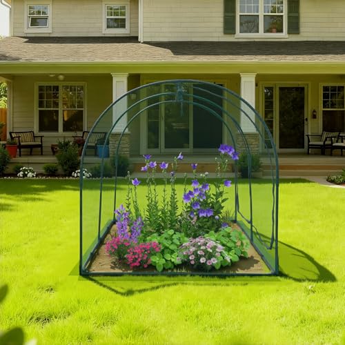 VEVOR Crop Cage, 8.1 x 3.9 x 3.9 ft Plant Protection Tent with Zippered Door, Wind-Resistant Tall Crop Cage, Easy to Install, Outdoor Raised Bed Cover with Frame, Plant Netting for Garden Patio Lawn - style: 8.1 x 3.9 x 3.9Ft-Arch