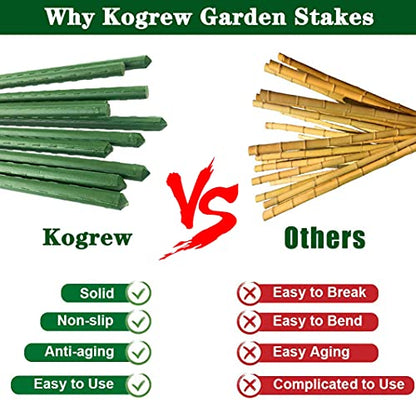 2Feet 24inch Garden Stakes Sturdy Plant Sticks Support Tomato Stakes for Vegetable,Pack of 20 - size: 2Ft-20 Pcs