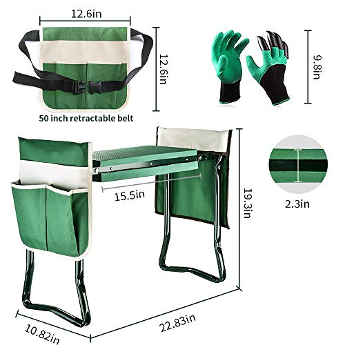 Garden Kneeler and Seat Stool Heavy Duty Garden Folding Bench with Large RemovableTool Pocket Gloves and Soft EVA Kneeling Pad for Gardening Lovers - size: Style B