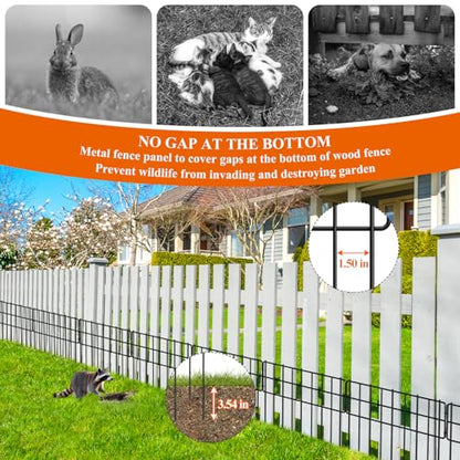 Garden Fence 28.2 FT x 12" H, Decorative Metal Border for Flower Beds - size: 26 Square Panels-28.2 ft (L) x 13 in (W)