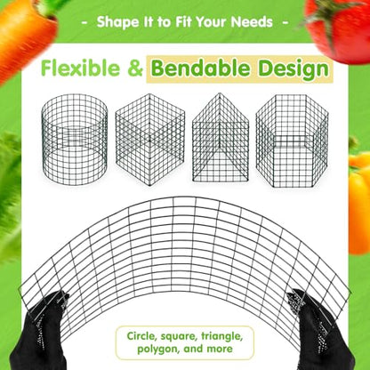 10 Pack Round Plant Protector from Animals – 30pcs 12" × 12" Metal Wire Mesh Garden Plant Cages Wire Plant Covers Pre-Bent Metal Mesh for Seedling Raised Bed Garden Protection for Vegetables Flower