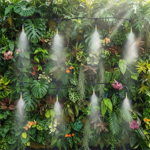 Automatic Garden Irrigation System 100ft with 18 Adjustable Copper Nozzles - color: 100ft