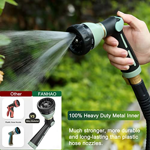 FANHAO Heavy Duty Garden Hose Nozzle, Metal Hose Sprayer Easy Thumb Control - color: Light Green
