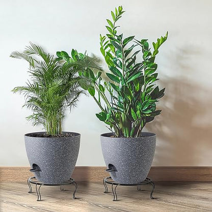 UOUZ 12inch 2Pack Large Self Watering Planters, Plastic Plant Pots with 60oZ Removable Deep Reservoir and Multi Mesh Drainage Holes for Indoor Outdoor Garden Plants and Flowers, Grey Speckles - color: Grey Speckles