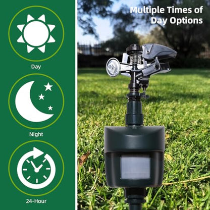 Motion Activated Sprinkler Day/Night Detection Modes Repellent Detector - size: New 1 unit[no solar panel]