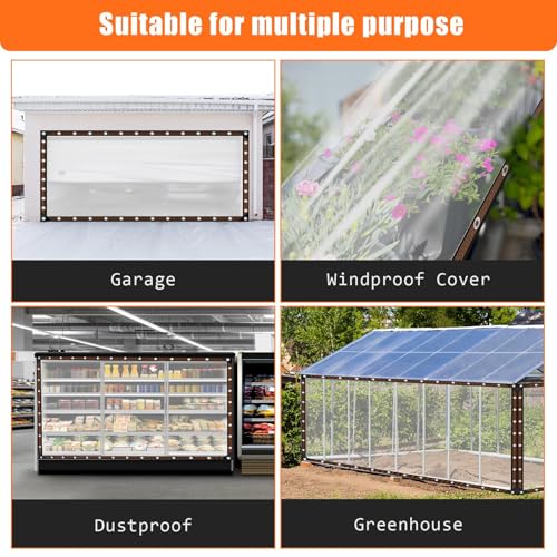 13x16FT Heavy Duty Clear Waterproof Tarp,Outdoor Garden Rainproof Covering - size: 13 x 16 FT