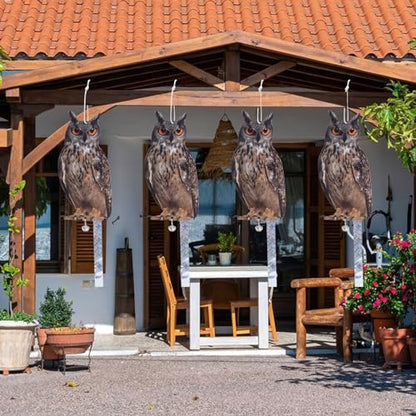 5PCS Flat Fake Owl to Scare Pigeon Woodpecker - color: Brown Owl 5pcs