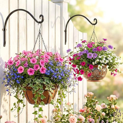 Lifyzoon Hanging Plant Brackets Outdoor: 12" 2 Pack Heavy-Duty Plant Hanger - size: 2B-12“2PCs