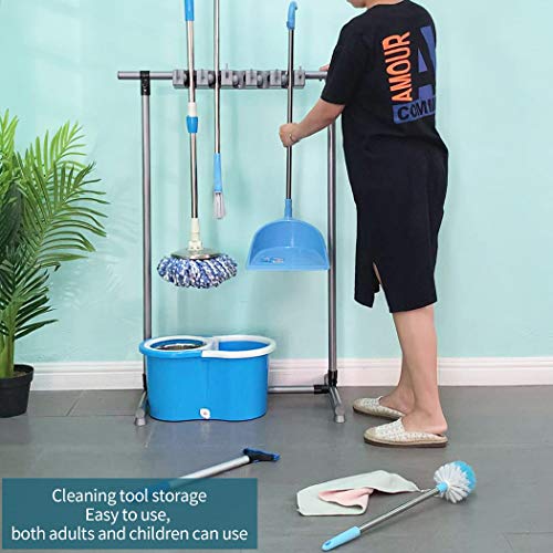Broom Mop Holder Floor-Mounted mop Rack Cleaning Tool storage for laundry room closet organizer (6racks) - size: 6racks