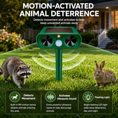 Deer Repellent Devices,2026 Cat Deterrent Outdoor with Motion Sensor 1 Pack
