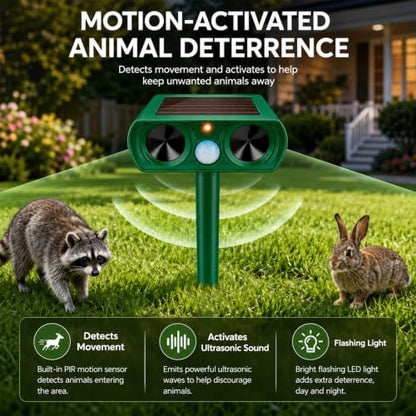 Deer Repellent Devices,2026 Cat Deterrent Outdoor with Motion Sensor 1 Pack