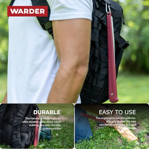Warder Folding Saw - Portable Hand Saw for Wood & Tree Cutting, Camping & Hunting, Foldable & Durable Design