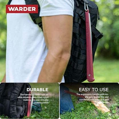 Warder Folding Saw - Portable Hand Saw for Wood & Tree Cutting, Camping & Hunting, Foldable & Durable Design