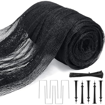 Bird Netting for Garden,8 X 65 Ft Reusable Protective Garden Netting Cover for Plants Fruit Trees Vegetables, 5/8in Mesh Heavy Duty Poultry Fence Animal Barrier with Ties and Staples - size: 8 X 65 Ft
