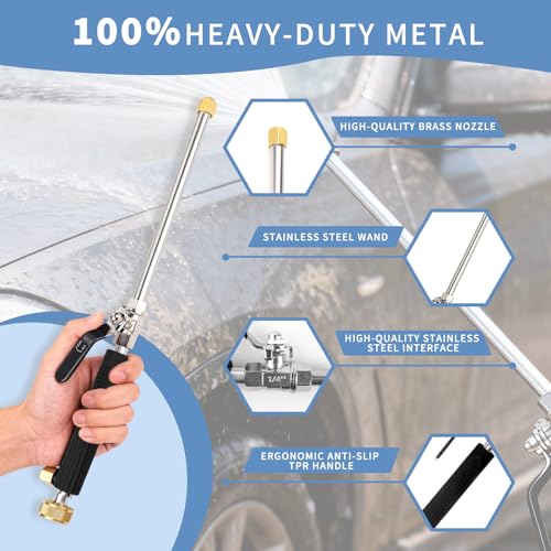 39'' High Pressure Washer Hose Attachment Jet Nozzle Sprayer Wand - color: Black-Extend