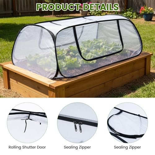 Garden Netting Raised Beds Cover Pop Up Garden Plant Cover with Storage Bag