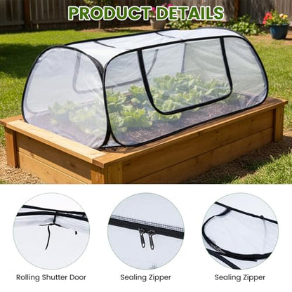 Garden Netting Raised Beds Cover Pop Up Garden Plant Cover with Storage Bag