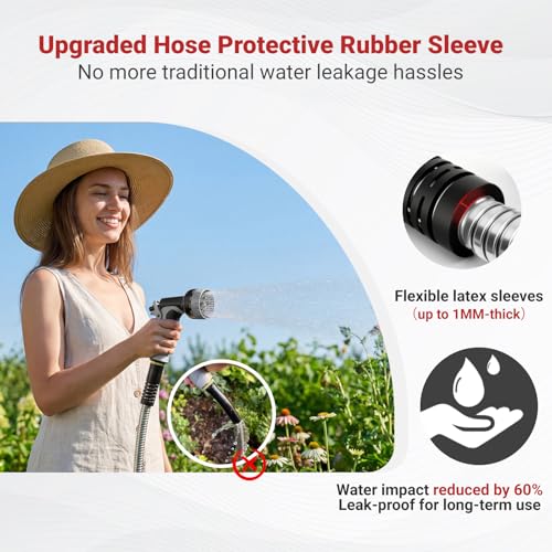 Lefree 200ft Heavy Duty Stainless Steel Garden Hose - color: Gray, size: 200FT