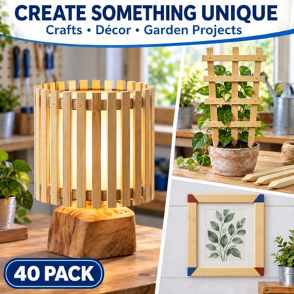40 Pack Wooden Garden Stakes, 24" Long x 3/4" Wide, Made in USA Pine Plant Markers, Chisel Point Yard Stakes for Gardening, Landscaping, Survey Marking, Signs & Crafts - size: 24" Long (40 Pack)
