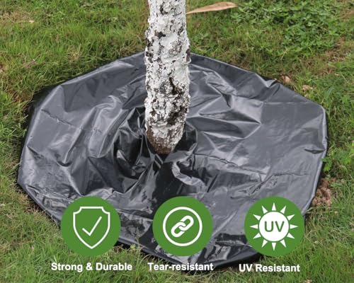 Feitore 4 Mil Black Plastic Sheeting, Garden Landscape Plastic, 3FT x 50FT - size: 3FT x 50FT