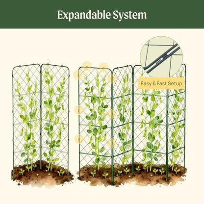 Vego Garden A-Frame Trellis 90" Tall Cucumber Cage for Garden & Pots, Rust-Resistant Tomato Stakes Heavy Gauge Plant Cage Trellis Support for Climbing Vegetables Plants 2 Pack - size: 90" Tall