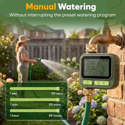1 Zone Water Timer with Brass Inlet Outlet, Sprinkler Timer for Garden Hose - size: 1 Outlet