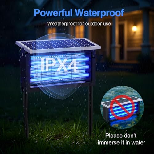 Solar Bug Zapper Outdoor, 30W Powerful Mosquito Zapper Outdoor - size: 19.7 inches for 3500 sq.ft