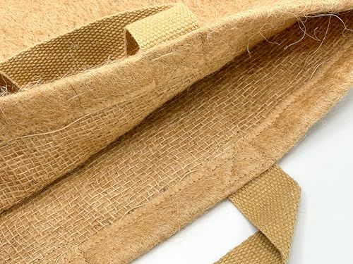 Non-Woven Jute Fabric Grow Bag with Handles, Biodegradeable Pot, 100% Natural Fiber, Breathable, Fast Root Growth, Available in 3 & 5 Gallon. (1, 5 Gallon) - size: 5 Gallon