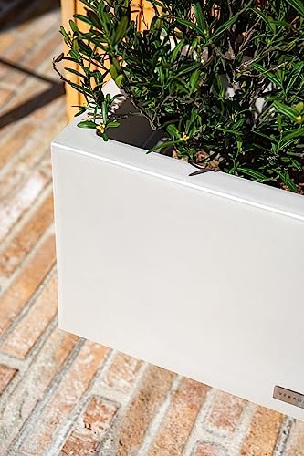 Veradek Block Series Long Box Planter - Rectangular Outdoor Planter - color: White, size: Small