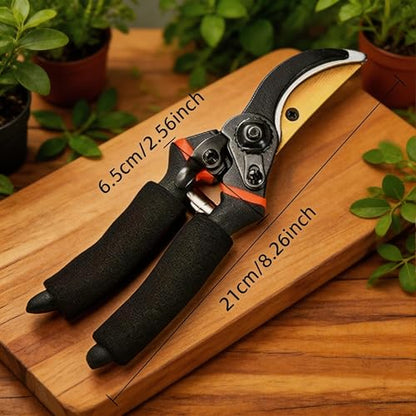 8" Heavy Duty Bypass Pruning Shears for Gardening, SK5 Steel Ultra Sharp Garden Shears, Non-slip Handle Hand Pruners with Safety Lock, Rust Proof Garden Clippers for Branch Flower Plant Trimming