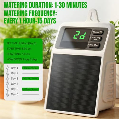 Solar Automatic Drip Irrigation System,Auto Self Watering Kit with Timer