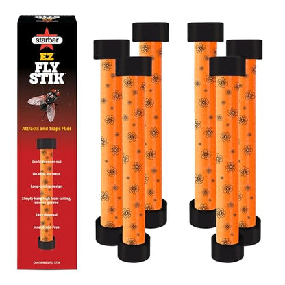 Starbar EZ Fly Stik Fly Trap Sticks, 6-Pack, 8-Inch, Insecticide-Free