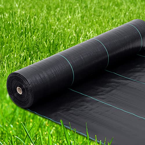 GarveeLife 6.5 ft x 330 ft Weed Barrier Landscape Fabric Heavy Duty, Premium 3.2 oz Ground Cover Weed Block Gardening Mat, Easy Setup & Superior Weed Control, for Erosion Control, Weed Barrier - size: 6.5ft X 330ft & 3.20z