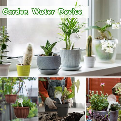 Pynqdfu 14 PCS Plant Watering Globes,Clear Self-Watering Bulbs,Plastic Automatic Watering Globes for Plant Indoor Outdoor,Garden Water Device - size: 7 Medium+7 Small