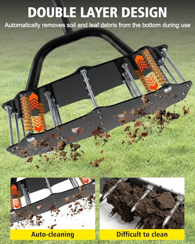 Lawn Aerator Spike Tool - 17 Iron Spikes with T-Handle for Yard and Garden