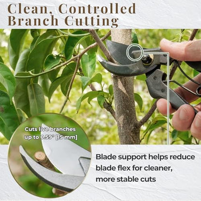 Wablade Japanese Pruning Shears, Bypass Garden Pruner 7.9", Made in Japan - style: Cusion-Spring Model