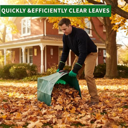 Reusable Lawn Bags,Collapsible Leaf Collector,72 Gallon Yard Waste Bags,Extra Large Leaf Dustpan Type Garden Bags For Leaves,Grass,Clippings,Debris