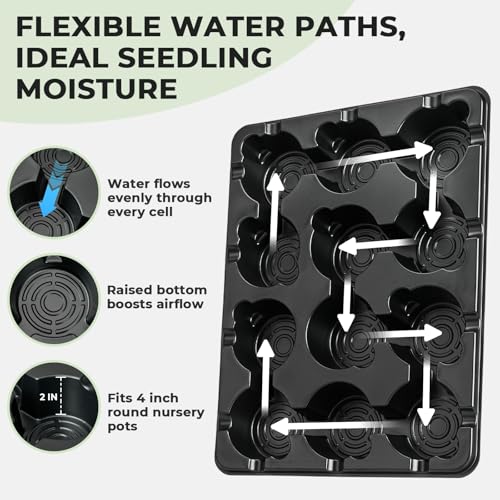 homenote 10 Pack 12 Cell Reusable Seed Starting Trays for 4 Inch Planters - size: 4 Inch, style: 10 Pack Seed Starter Tray