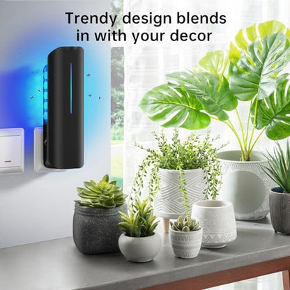 BURLAN Fruit Fly Traps Indoor for Home: Plug in Mosquito Bug Zapper - color: 2PC-Black