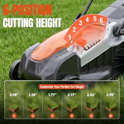 18 Inch Brushless Electric Lawn Mower and 12 Inch Trimmer Combo - color: 18'' Lawn Mower+Weed Wacker, size: 2*5.0Ah+2*2.0Ah