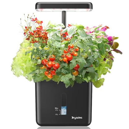 Indoor Garden Growing Systems Self-Watering Plant Pot Smart Gardening System with 17 Watts LED Grow Light Auto Timer Gardening Plant Gifts for Mom Plant Pot for vegetables herbs(No Seeds&Soil) - color: Black