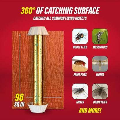 Catchmaster Gold Stick 4-Pack, Sticky Hanging Fly Traps Indoor & Outdoor