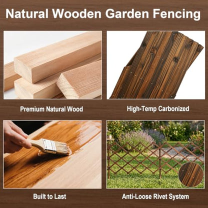 Avalution Decorative Garden Fence Outdoor,Total 12in(H) x 11.6 ft(L) 2 Pack - size: 2 Panels-12in(H) x 11.6 ft(L)