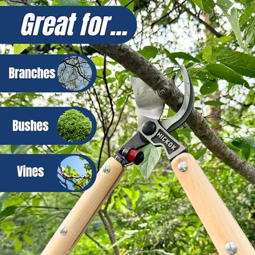Hickok Heavy Duty Tree Lopper – 30" Long Reach Tree Branch Cutter with Hickory Wood Handles | Professional Arborist Pruning Tool Made in USA