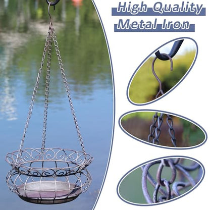 Metal Hanging Planter,Decorative Outdoor Hanging Baskets for Garden Plants