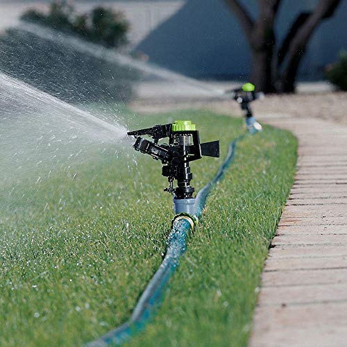 Pulsating Impact Sprinklers, 360 Degree Rotating Adjustable Water Sprinkler for Yard, Lawn & Garden - color: Blue